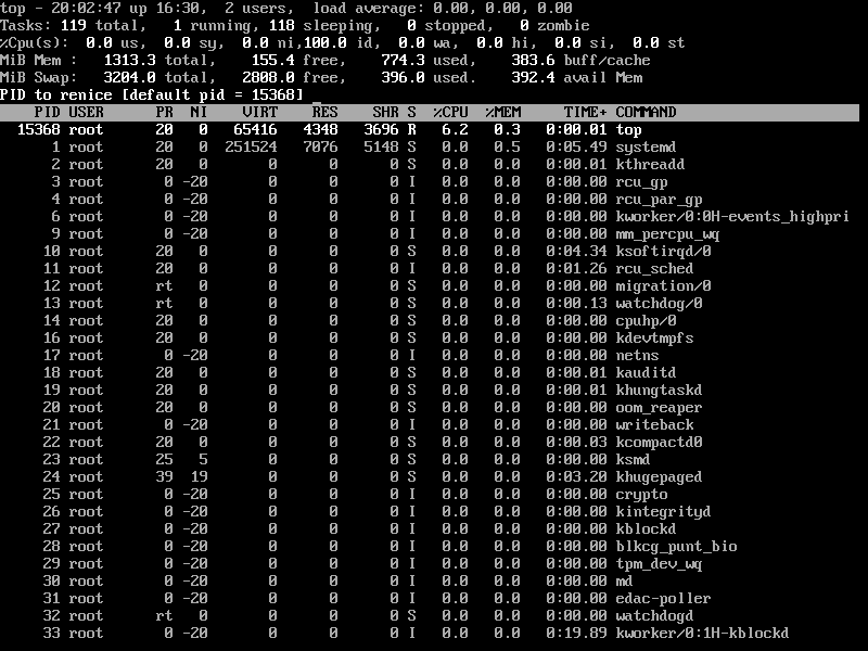 Renice Linux Process