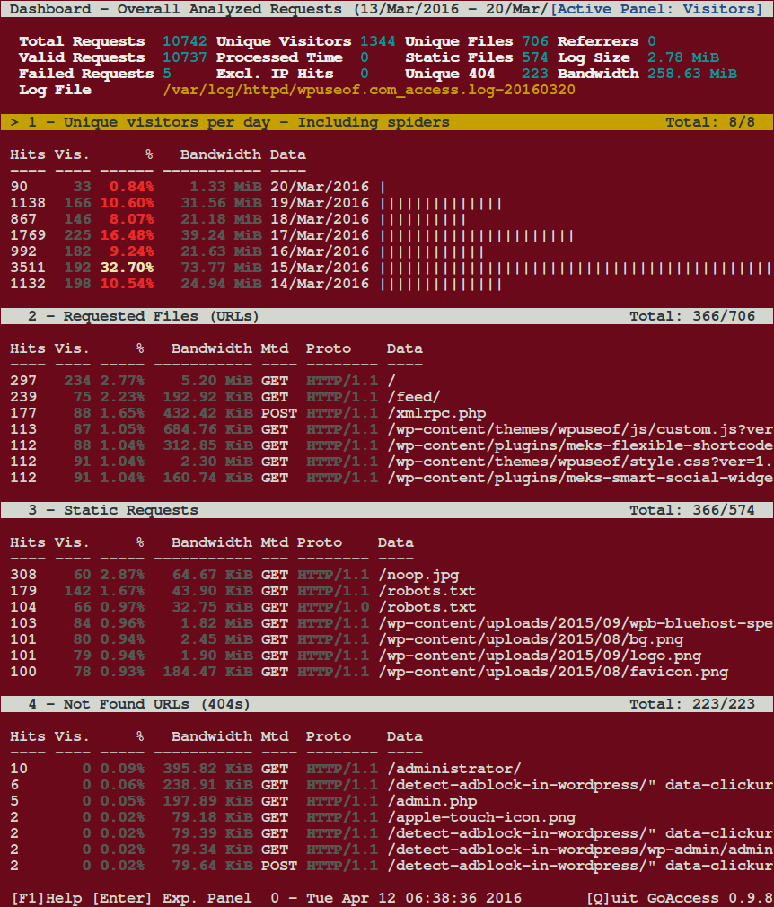  Ver registros de Apache del servidor web 