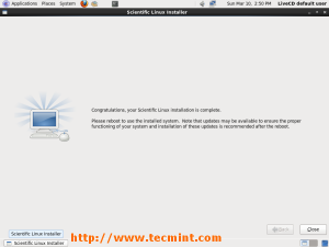 Scientific Linux Installation Completed