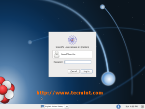 Scientific Linux Login Screen