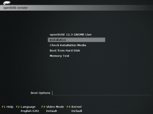 Choose OpenSuse 12.3 Installation