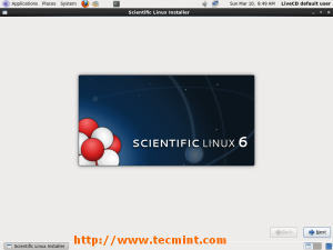 Welcome Screen of Scientific Linux