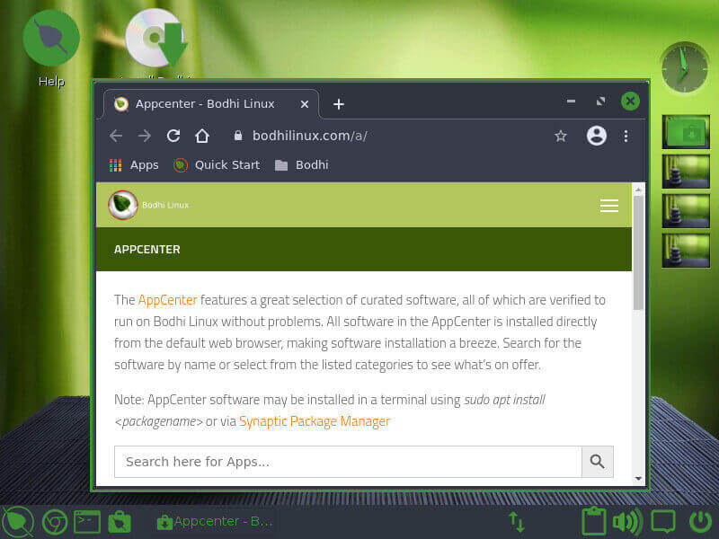 Bodhi Linux AppCenter
