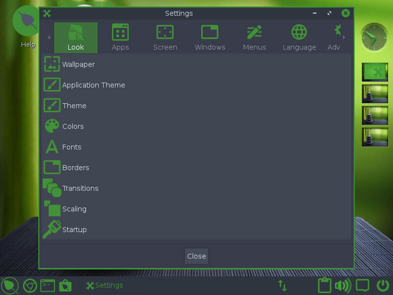 Bodhi Linux Settings