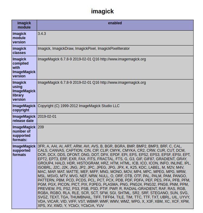 Überprüfen Sie die Imagick-Version