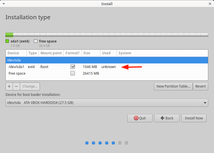 Confirm Boot Partition