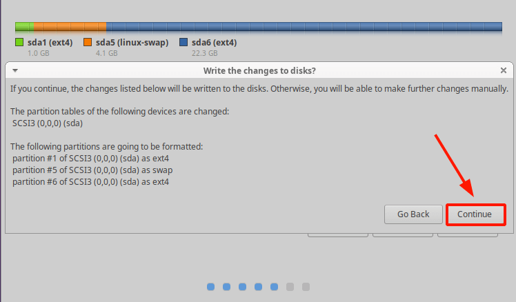 Confirm Partition Changes