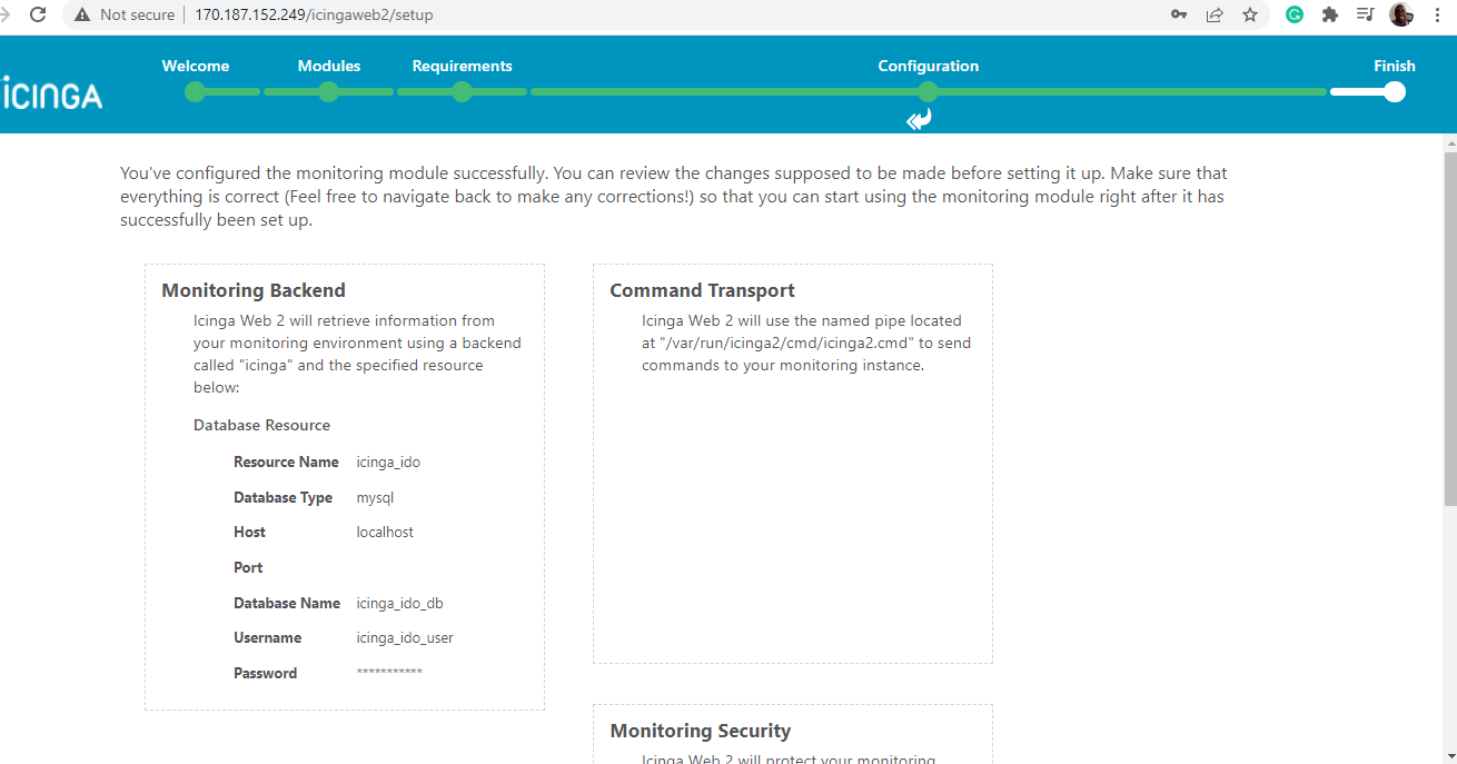 Confirm IcingaWeb2 Monitoring Configurations