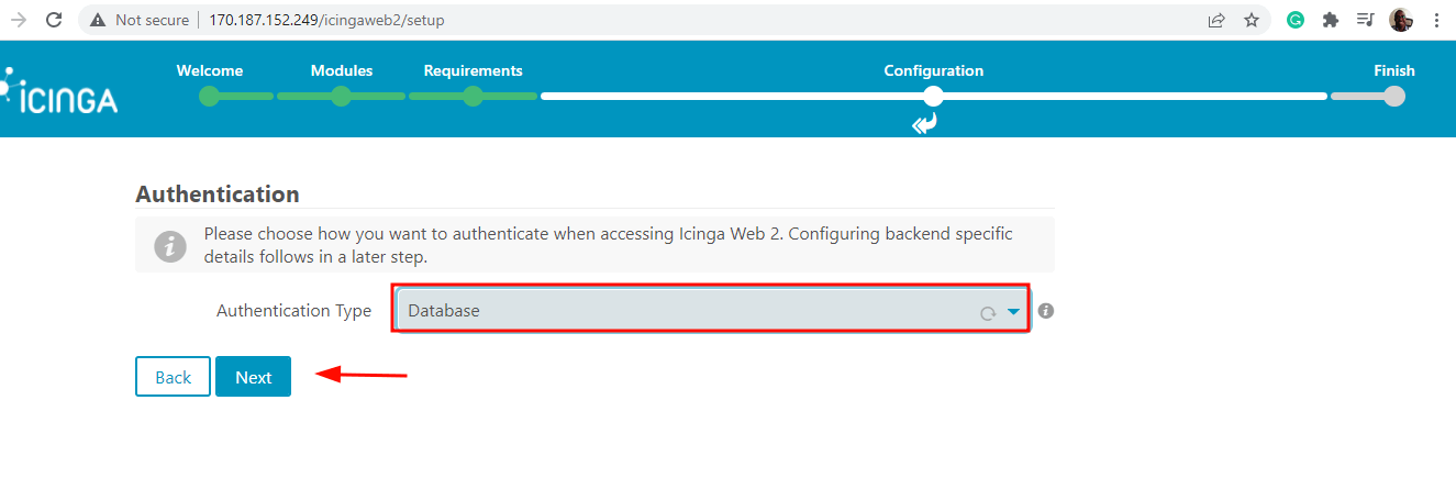 Icingaweb2 Database Authentication