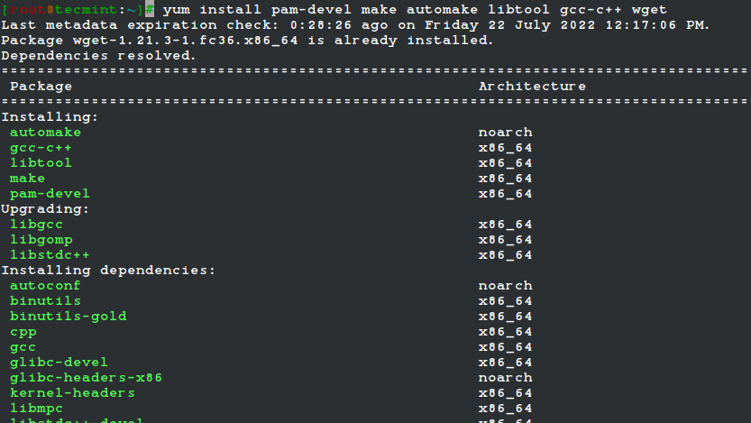 Install Pam-Devel Package in RHEL