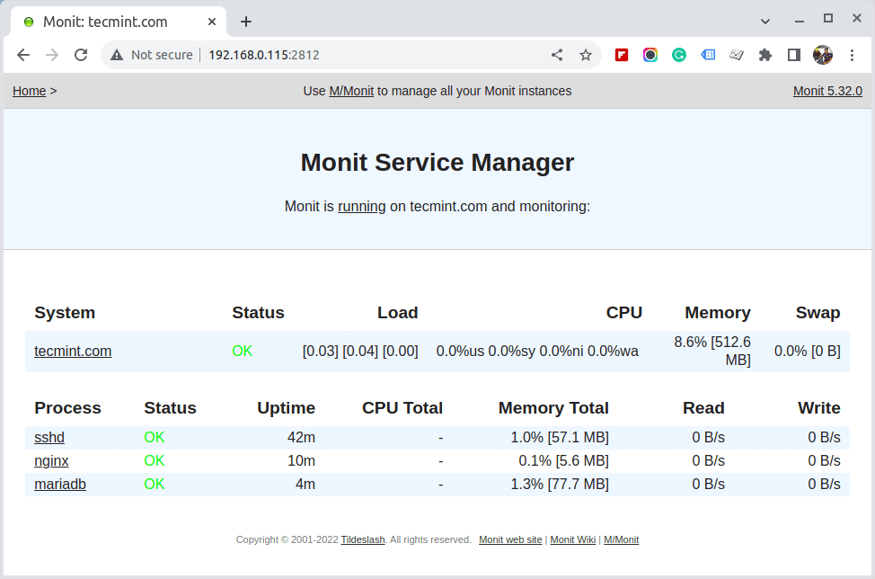 Linux Monitoring Services with Monit