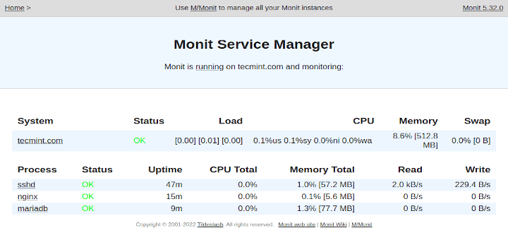 Monit - Linux Server Monitoring-Tool