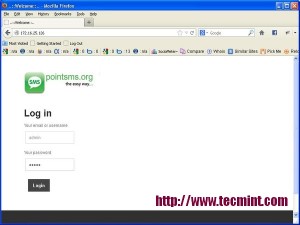 PointSMS Welcome Screen