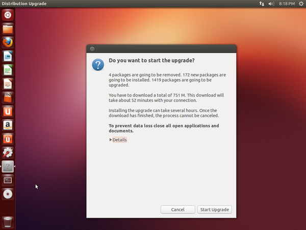 Start Ubuntu Upgrade