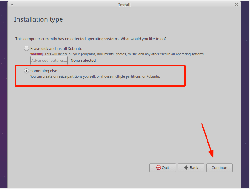 Xubuntu Installation Type