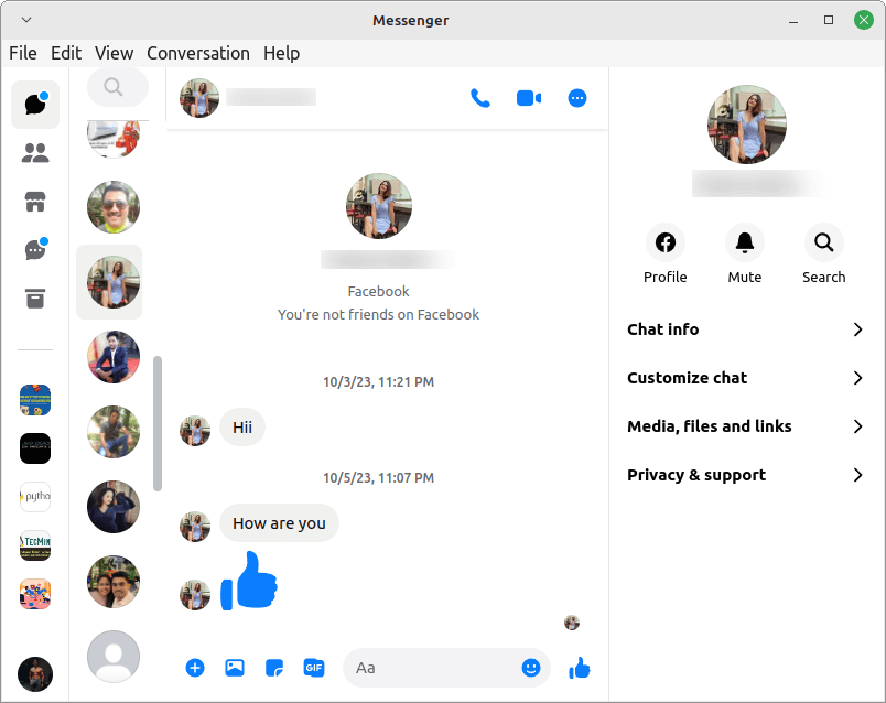 Caprine - Facebook Messenger On Linux Desktop