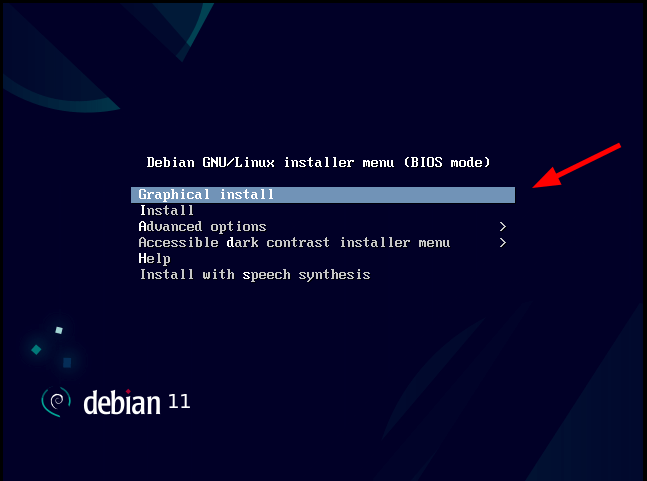 Debian 11 Boot Menu
