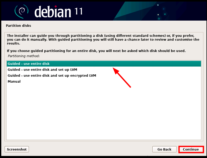 Debian 11 Disk Partitioning