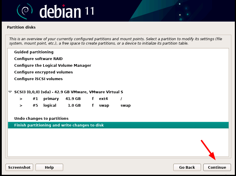 Debian 11 Partition Summary