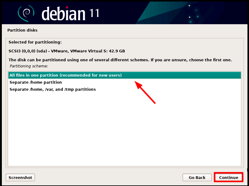 Debian 11 Partitioning Scheme
