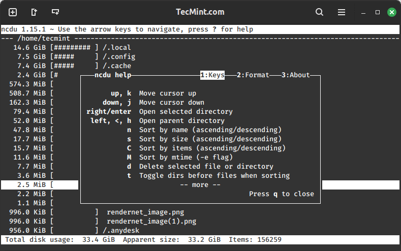 Ncdu Command Usage