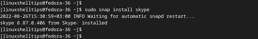 Snap Install Skype in Fedora