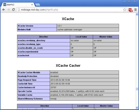 Install XCache for PHP
