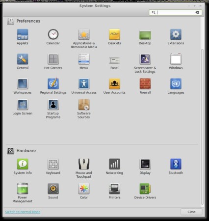 Linux Mint Control Center