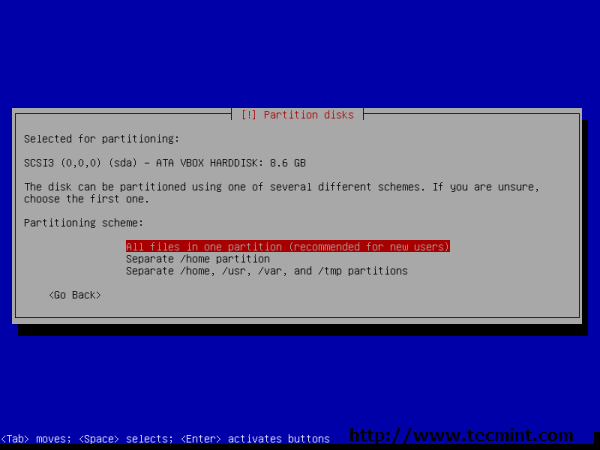 Debian 7.0 Partition Schema