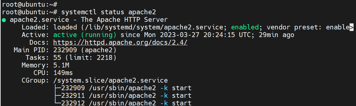 Check Apache2 Status