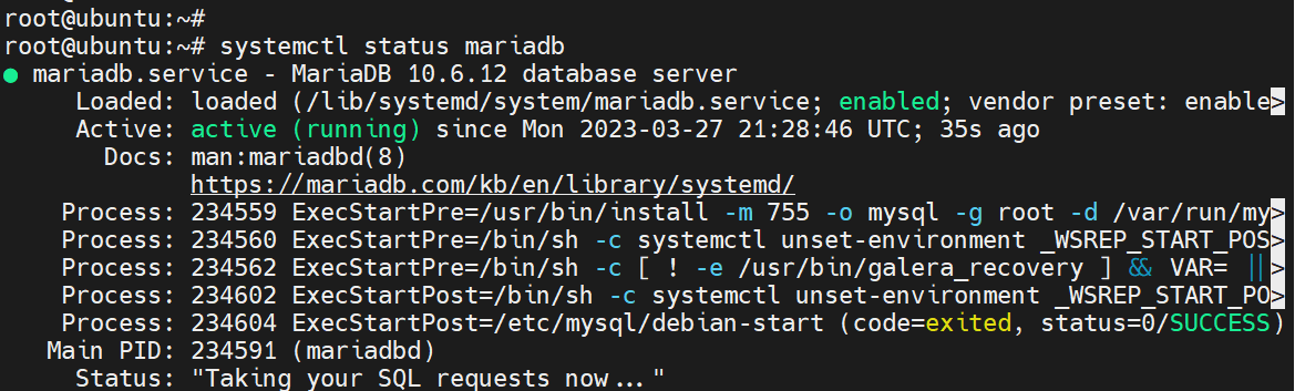 Check MariaDB Status