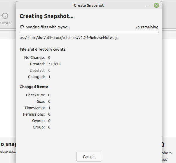 Create Linux Mint Snapshot