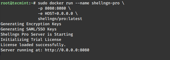 Run SHELLNGN Pro Docker Container