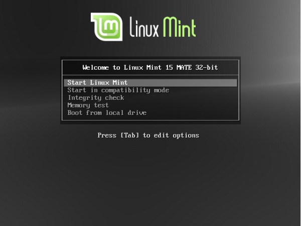 Start Linux Mint 15