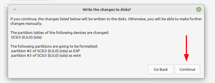 Confirm Disk Write Changes