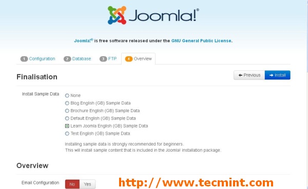 Joomla Sample Data