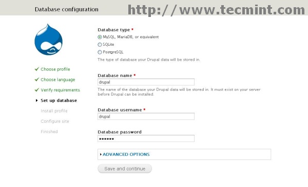Drupal Database Setup