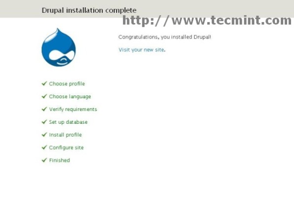 Drupal Installation Completed