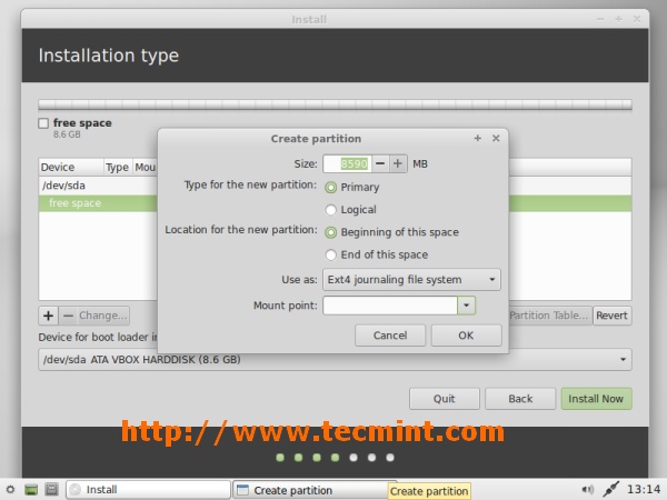 Create Partition Table