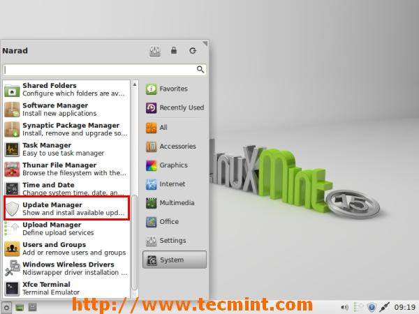 Xfce Update Manager