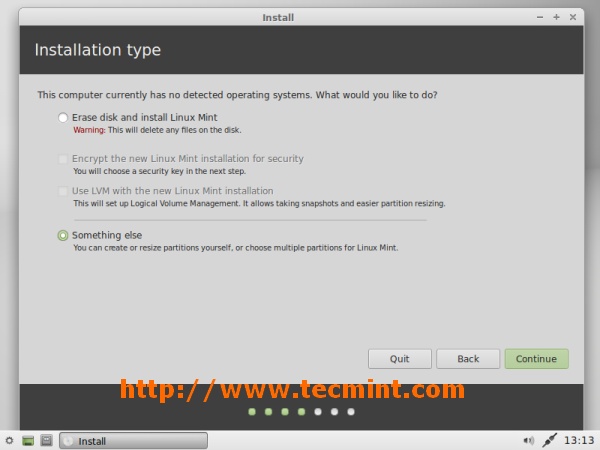 Xfce Installation Type