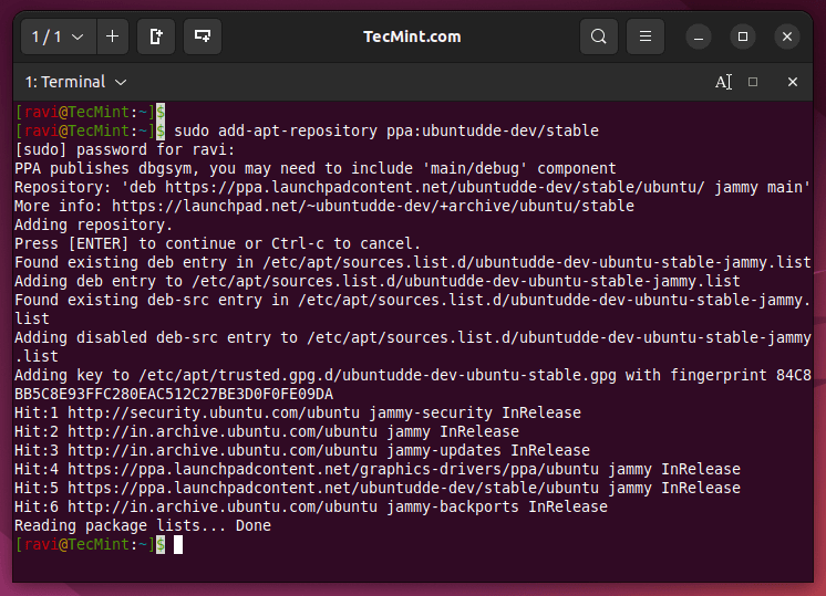Adding Ubuntu DDE PPA