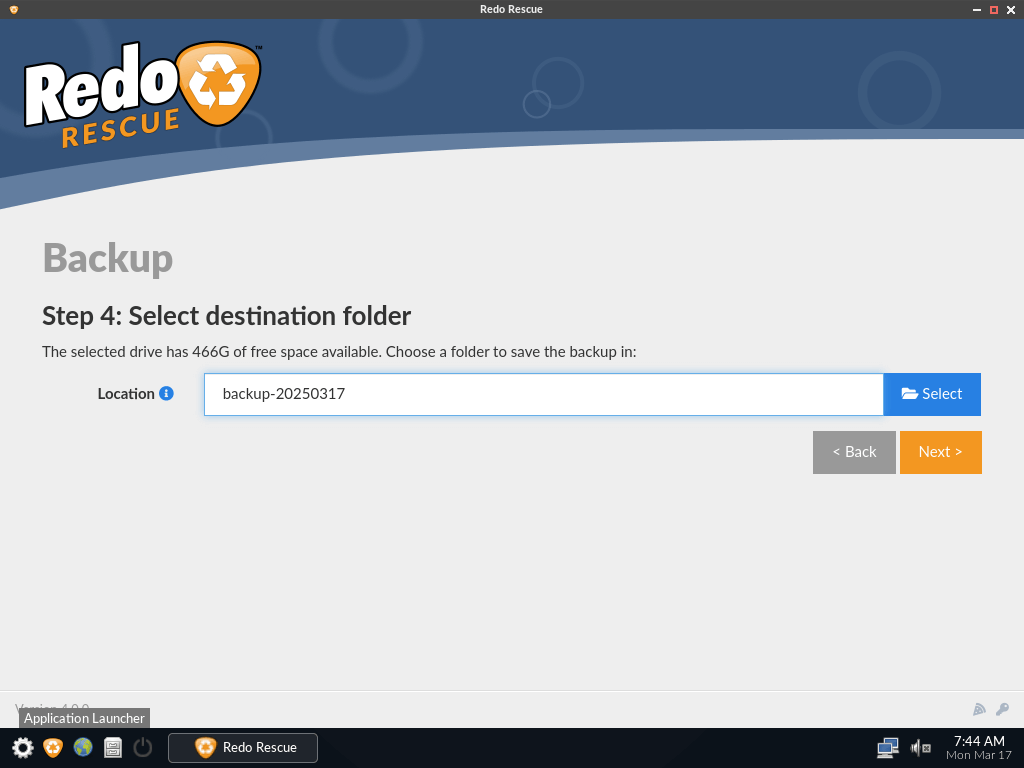Choose Backup Name