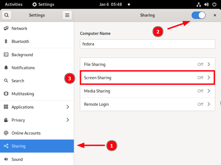 How to Share Fedora Desktop Screen [GNOME] Remotely