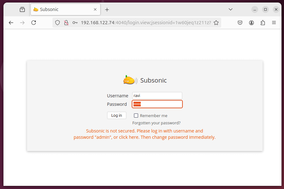 Subsonic Login