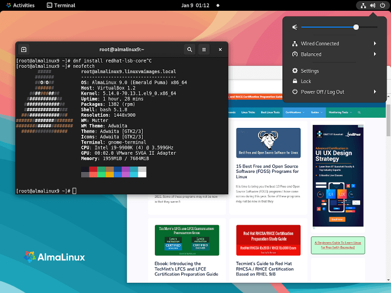 Alma Linux Server with Desktop