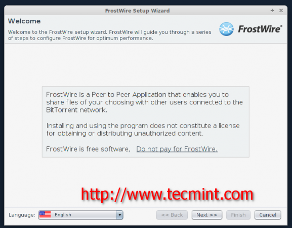 Frostwire Setup Wizard