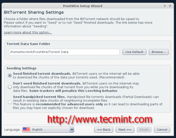 BitTorrent Sharing Settings