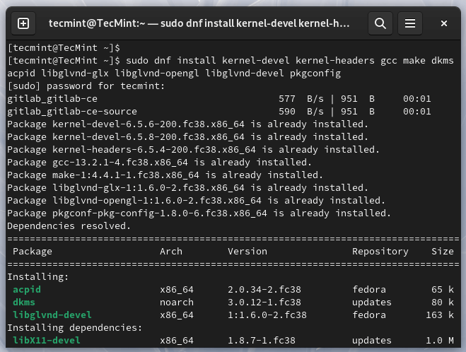 Install Development Tools and Kernel Headers