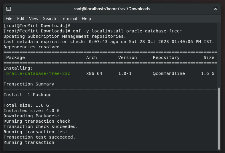 Install Oracle Database in Linux